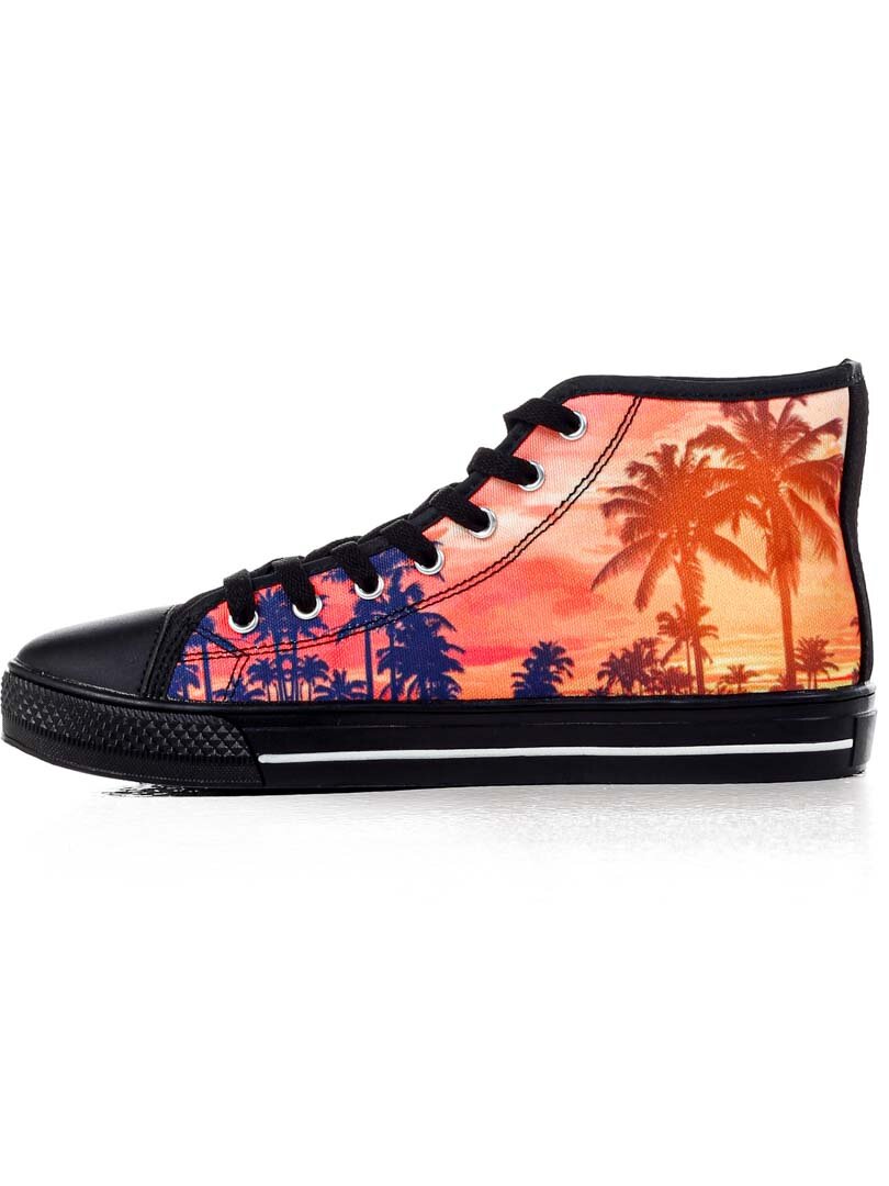 High Top Palmtree Sneakers - Svart