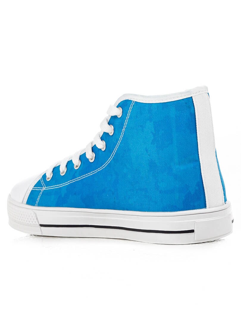 High Top Blue Peace Sneakers - Blå/Hvit