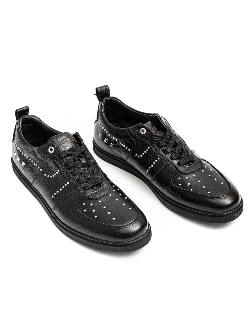 RD Rivet Leather Sneakers - Svart
