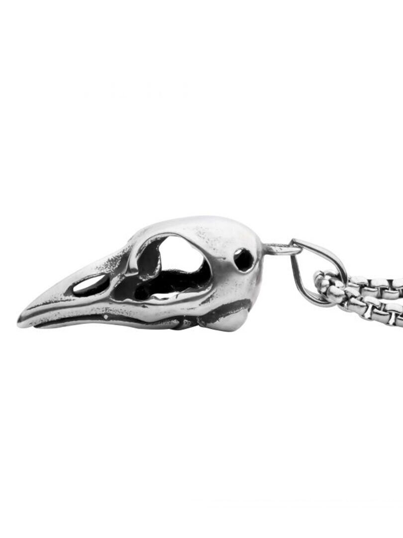 Crow Skull Inox Halskjede - Silver
