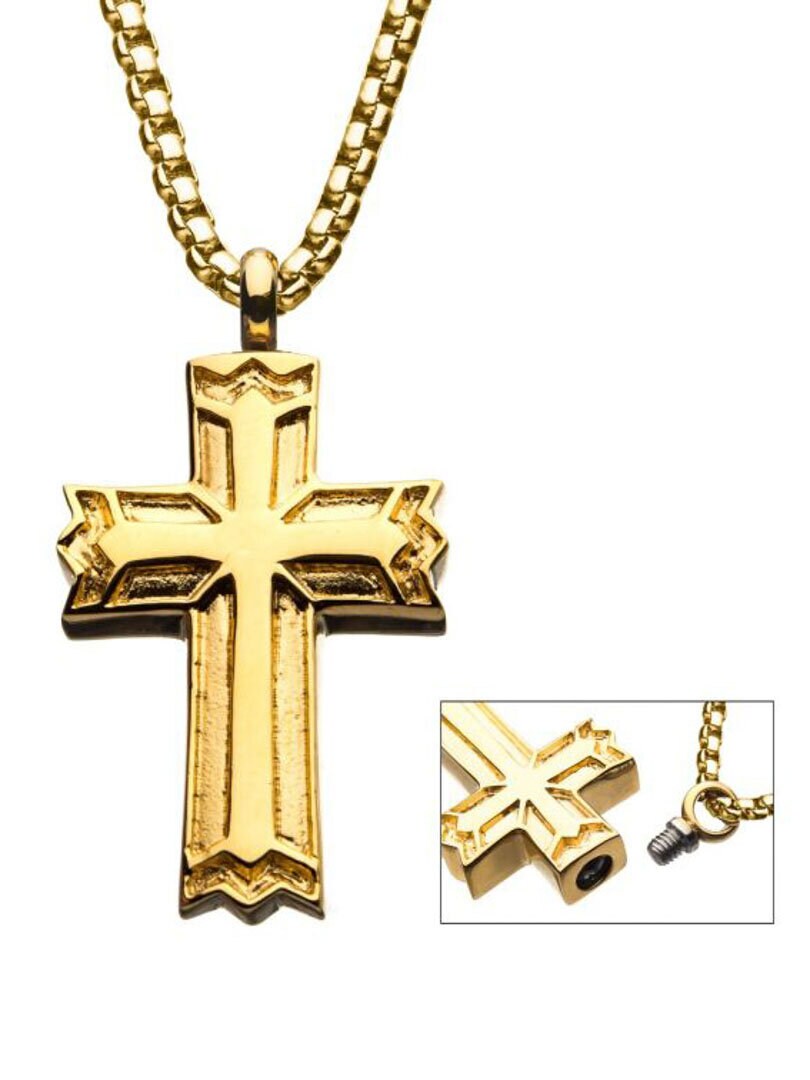 Gothic Cross Halskjede - Gull