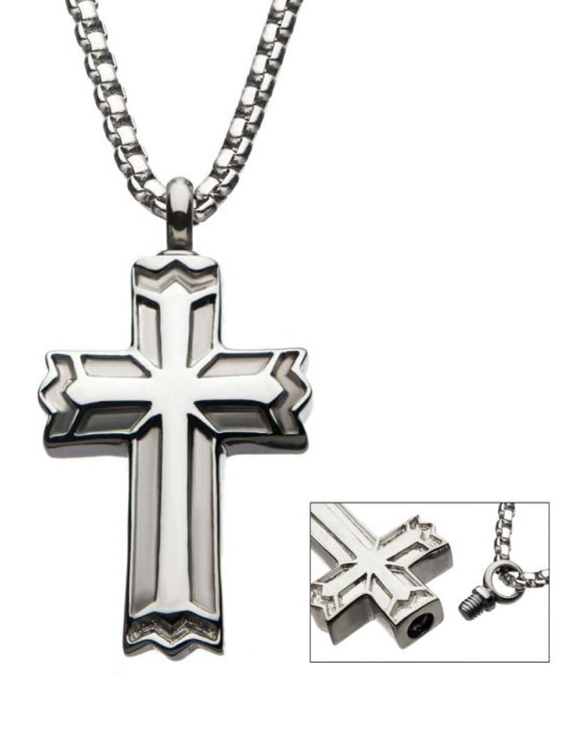 Gothic Cross Inox Halskjede - Silver