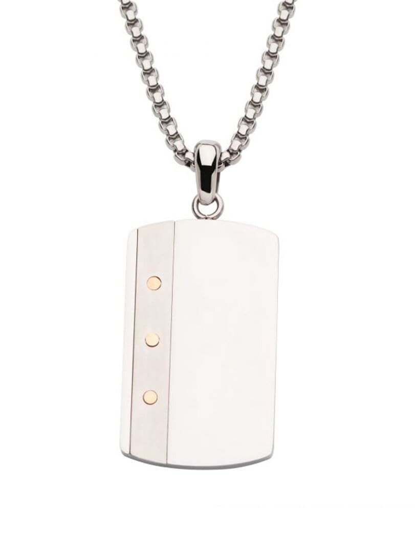 Riveted Dog Tag Inox Halskjede - Sølv