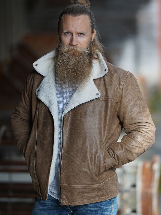 RD Morfus Aviator Fôret Skinnjakke - Lysebrun
