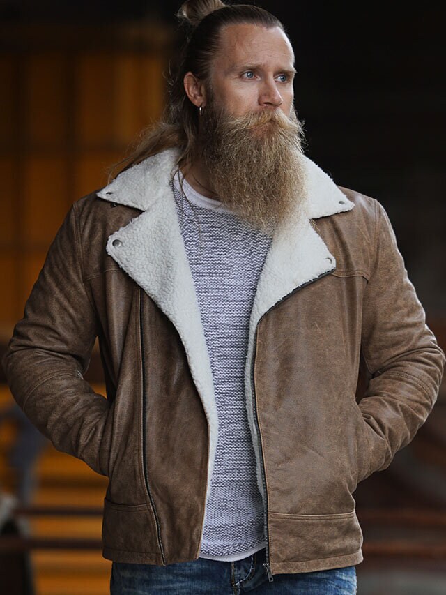 RD Morfus Aviator Fôret Skinnjakke - Lysebrun