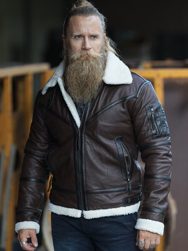 RD Atrax Aviator Fôret Skinnjakke - Mørkebrun