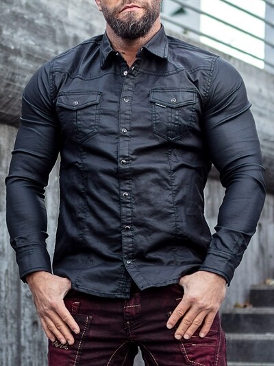 Skjorter RockDenim Lumberjack Brandit Skjorte Svarthvit RockDenim