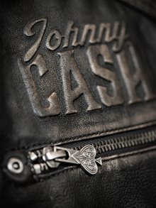 Johnny Cash Skinnjakke - Dirty Black